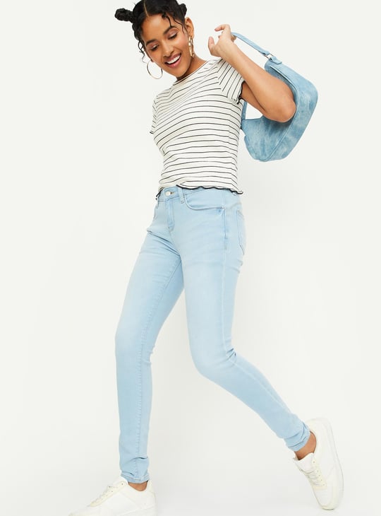 Women Stonewashed Skinny Fit Jeans