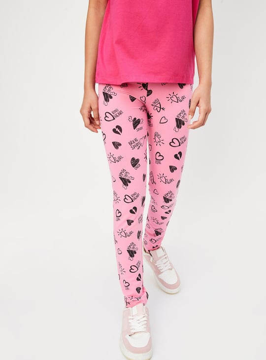 Girls Printed Full-Length Leggings