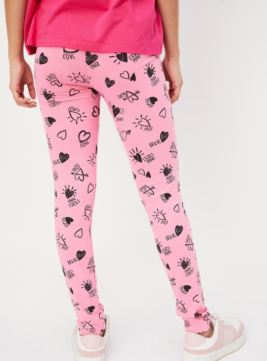 Girls Printed Full-Length Leggings