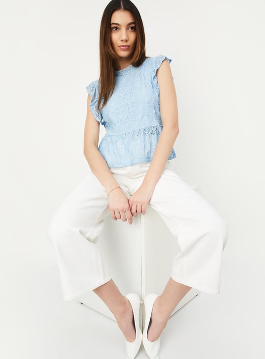Women Lace Peplum Top