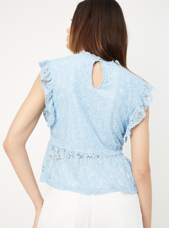 Women Lace Peplum Top