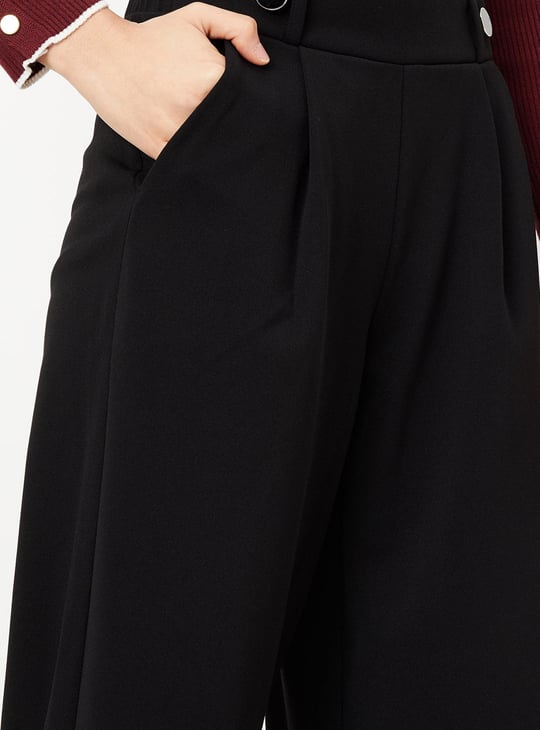 Women Pleated Wide-Leg Trousers