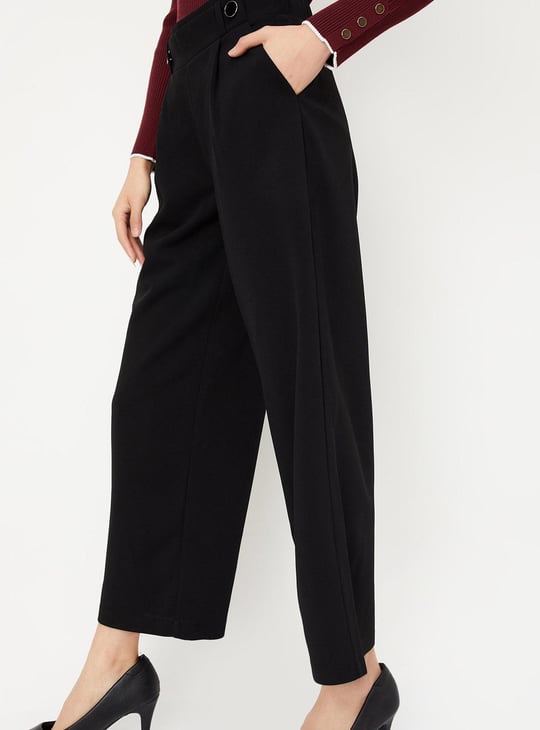 Women Pleated Wide-Leg Trousers