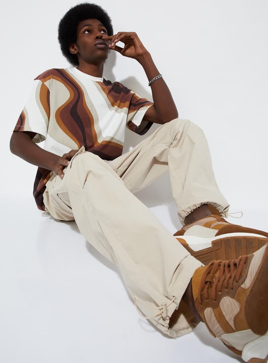 URB_N Men Loose Fit Parachute Cargo Pants