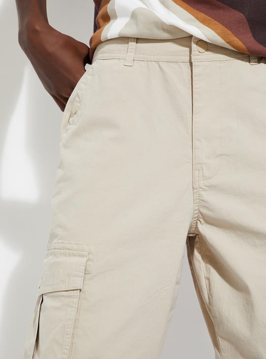 URB_N Men Loose Fit Parachute Cargo Pants