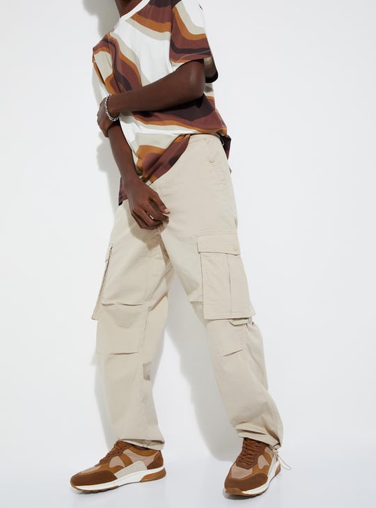 URB_N Men Loose Fit Parachute Cargo Pants
