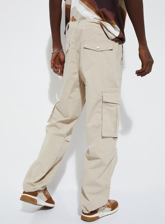 URB_N Men Loose Fit Parachute Cargo Pants