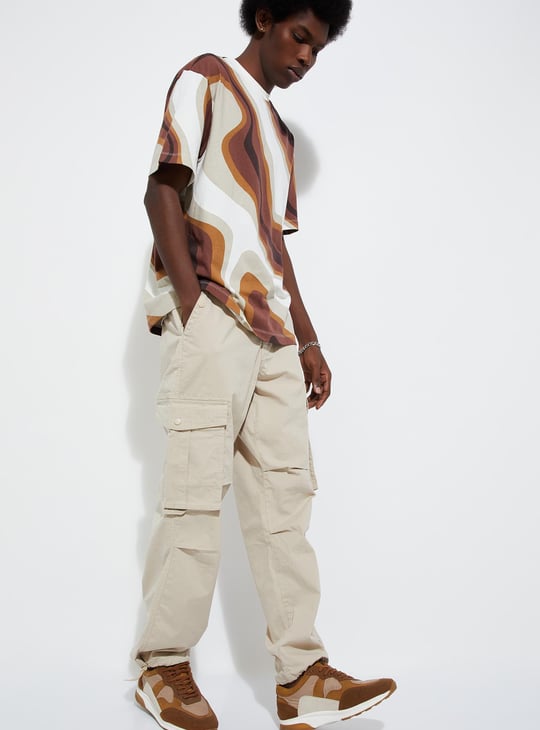 URB_N Men Loose Fit Parachute Cargo Pants