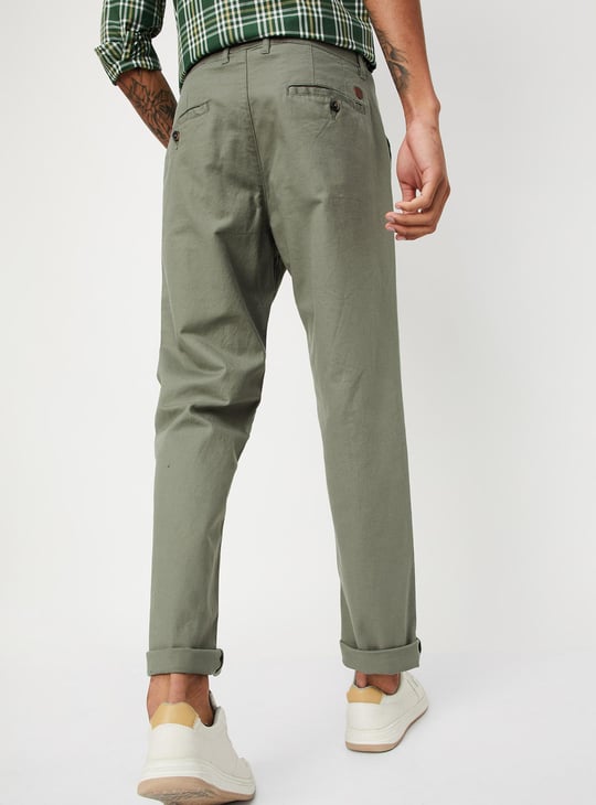 Men Solid Slim Fit Stretch Chinos