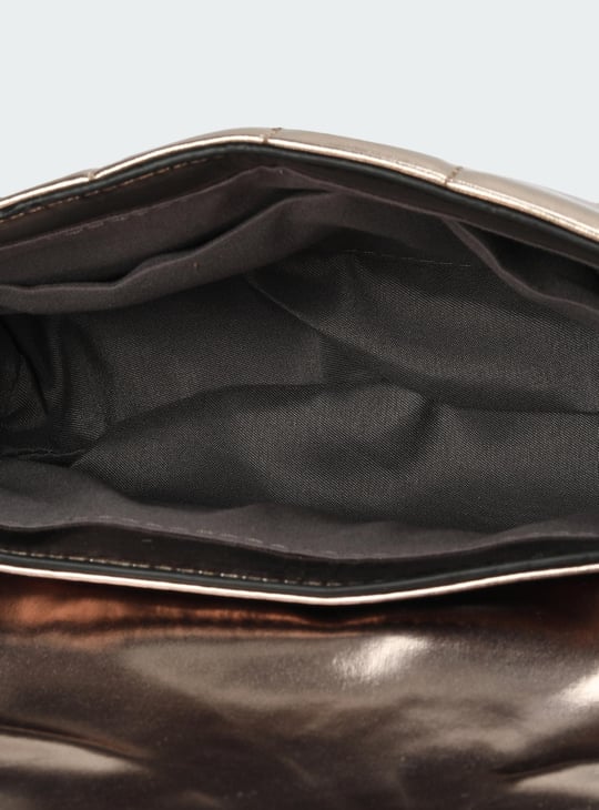 Women Quilted Metalic Sling Bag