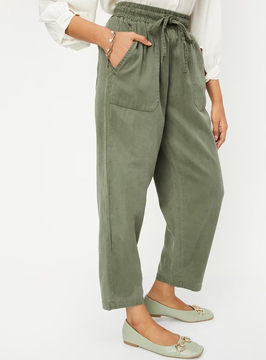 Women Solid Ankle-Length Trousers