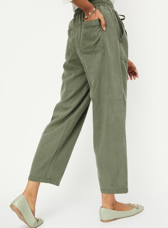 Women Solid Ankle-Length Trousers