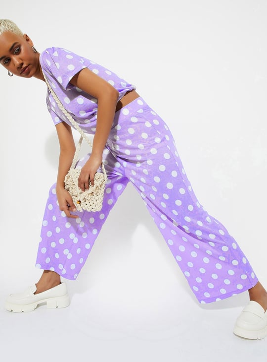 URB_N Women Polka Dot Knitted Trousers