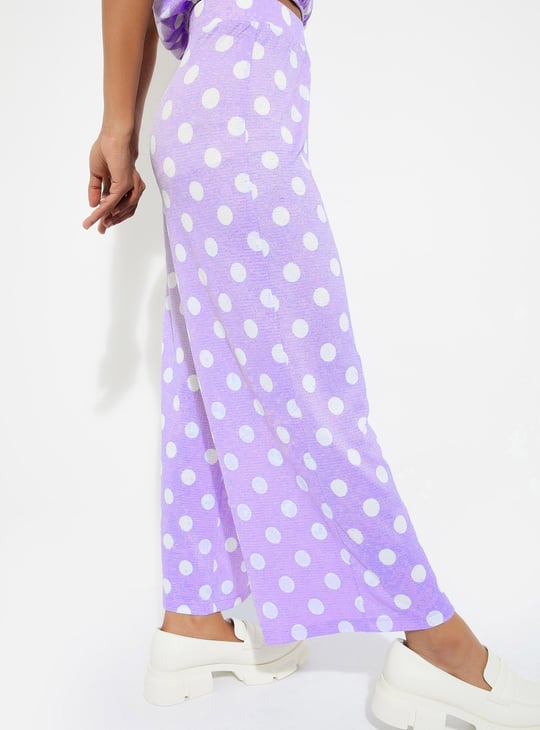 URB_N Women Polka Dot Knitted Trousers