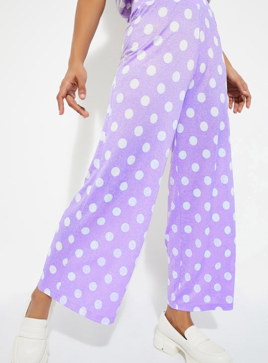 URB_N Women Polka Dot Knitted Trousers
