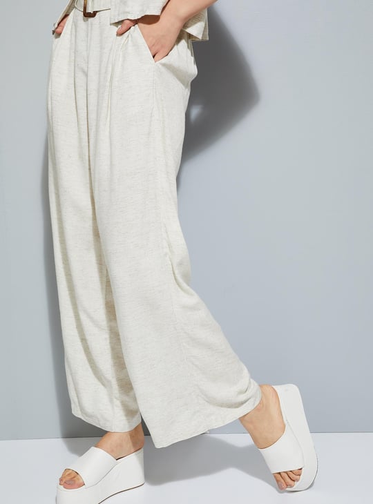 URB_N Women Textured Wide Leg Pants