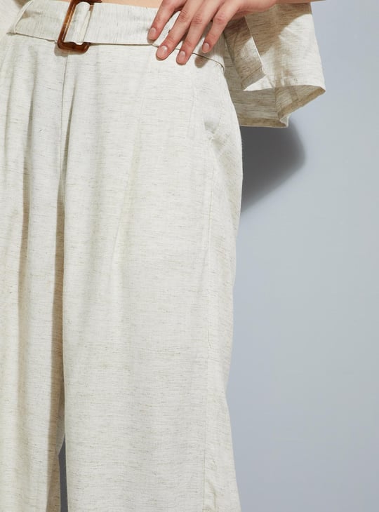 URB_N Women Textured Wide Leg Pants