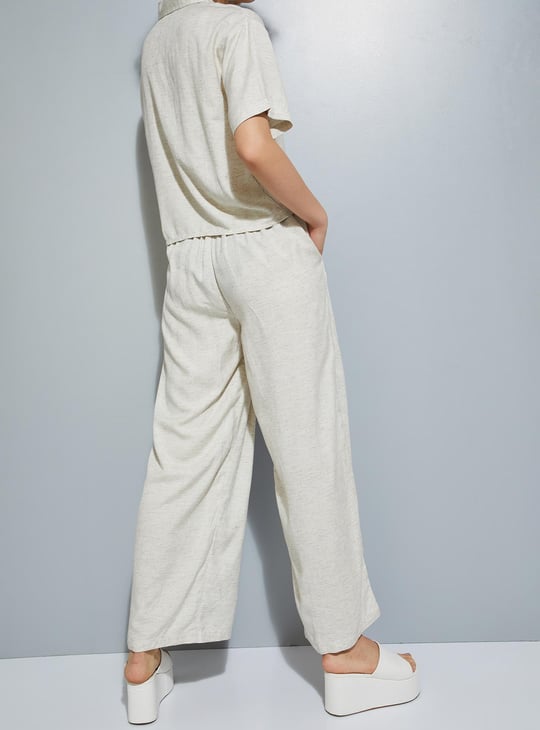 URB_N Women Textured Wide Leg Pants