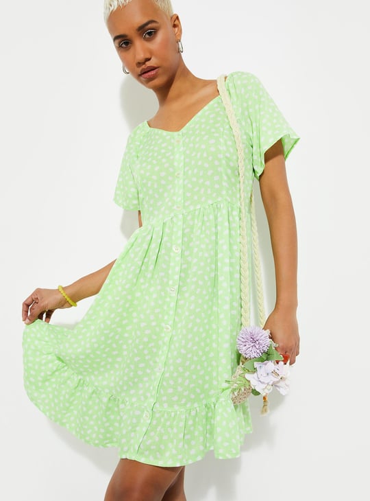 URB_N Women Printed A-line Dress