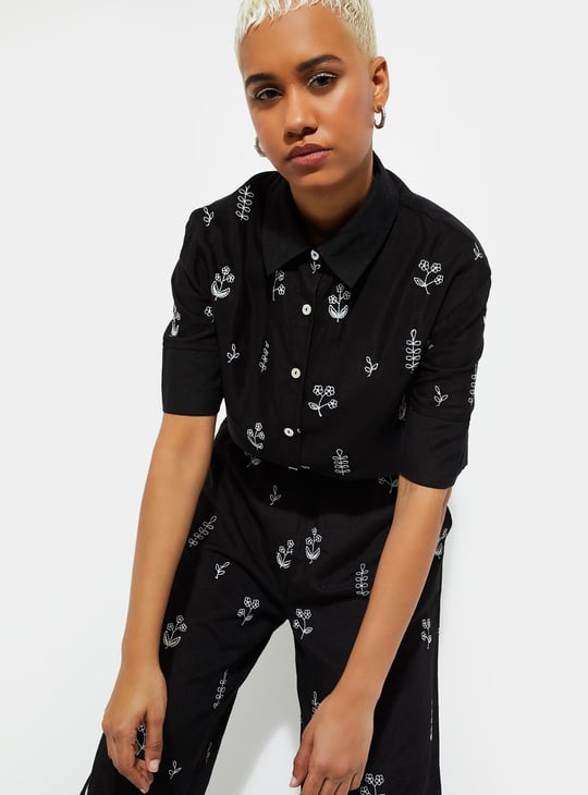 URB_N Women Embroidered Shirt