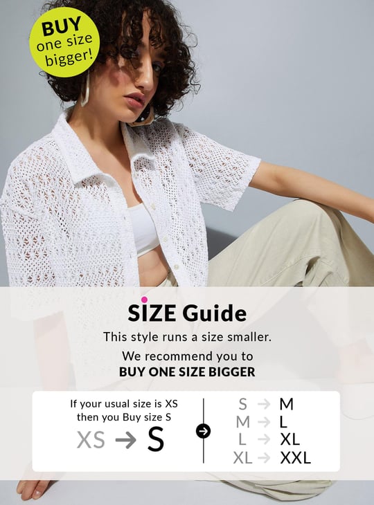 URB_N Women Crochet Knit Shirt