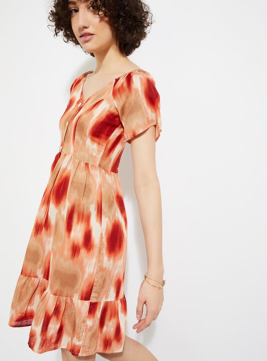 URB_N Women Printed Fit & Flare Dress
