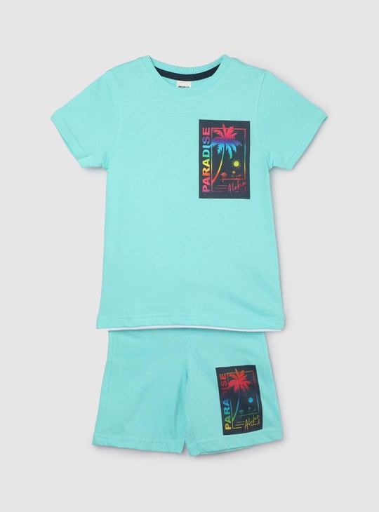 Boys Printed Shorts Set
