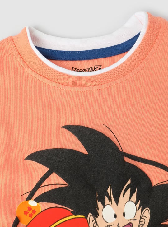 Boys Dragon Ball-Z Printed T-shirt