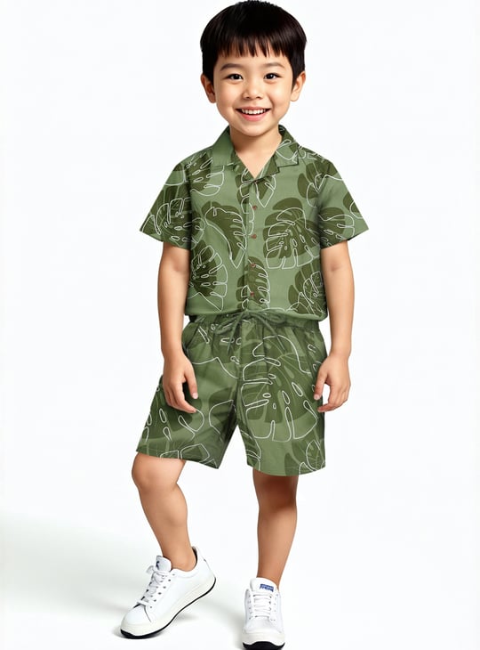 Boys Tropical Printed Woven Shorts