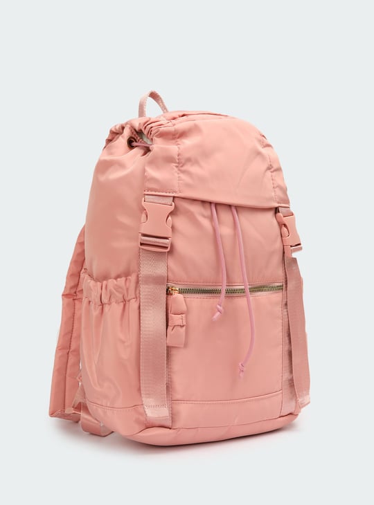 Women Solid Flap Backpack