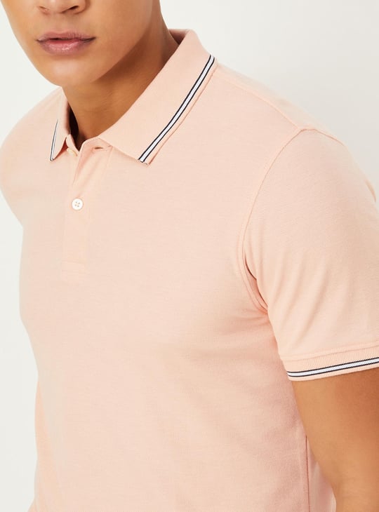 Men Solid Slim Fit Polo T-shirt