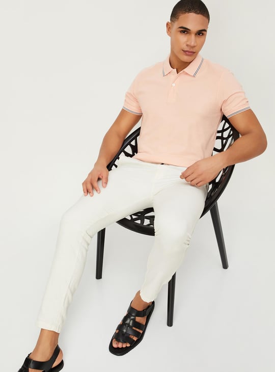 Men Solid Slim Fit Polo T-shirt