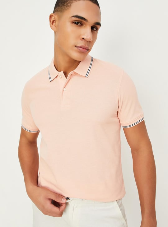 Men Solid Slim Fit Polo T-shirt