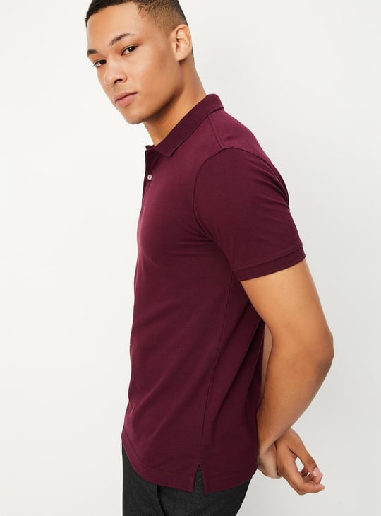 Men Slim Fit Solid Polo T-shirt