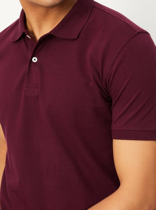 Men Slim Fit Solid Polo T-shirt