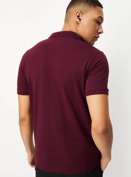 Men Slim Fit Solid Polo T-shirt
