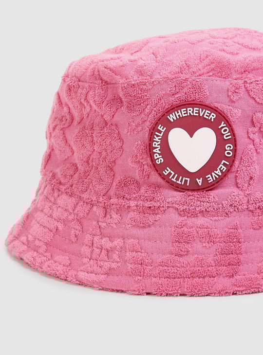 Girls Terry Patterned Bucket Hat