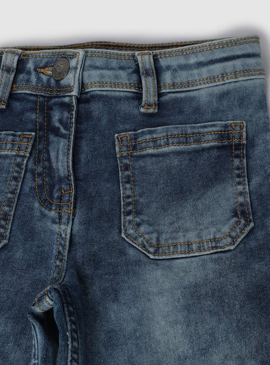 Girls Washed Wide-Leg Jeans