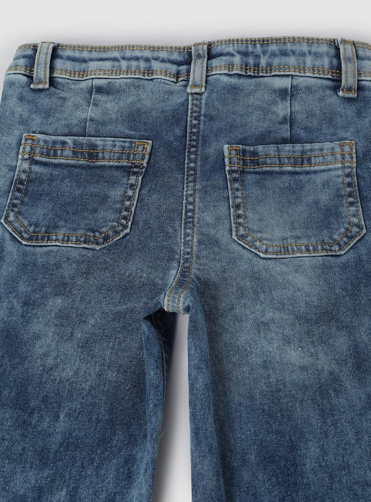Girls Washed Wide-Leg Jeans