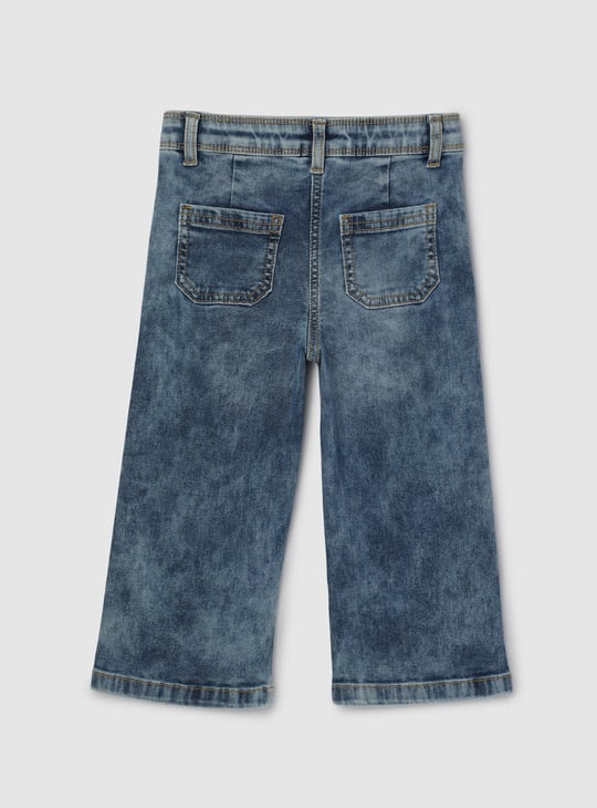 Girls Washed Wide-Leg Jeans