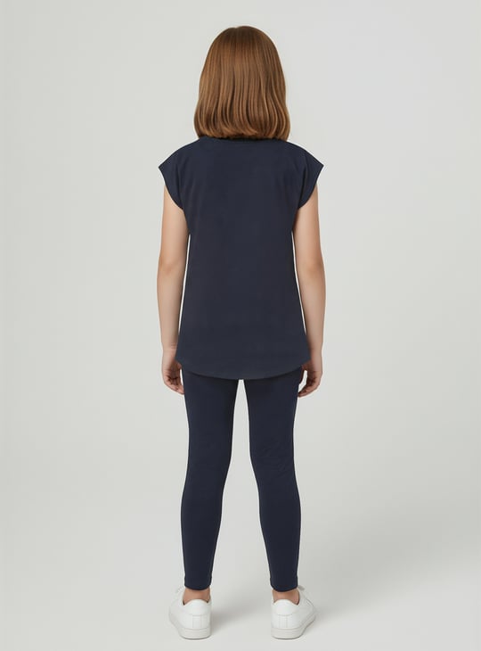 Girls Printed T-shirt and Leggings Set