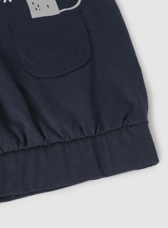 Girls Graphic Printed Longline T-shirt with Pockets