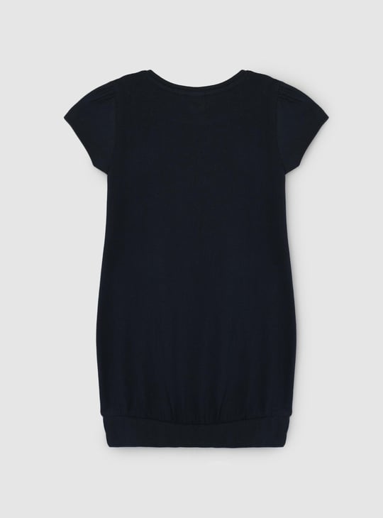 Girls Graphic Printed Longline T-shirt with Pockets