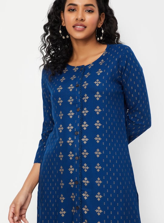 Women Foil Printed Straight Kurta