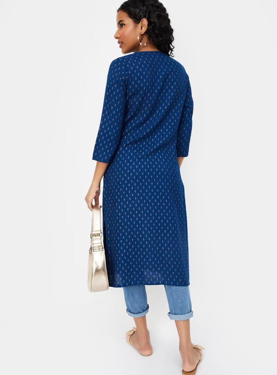 Women Foil Printed Straight Kurta