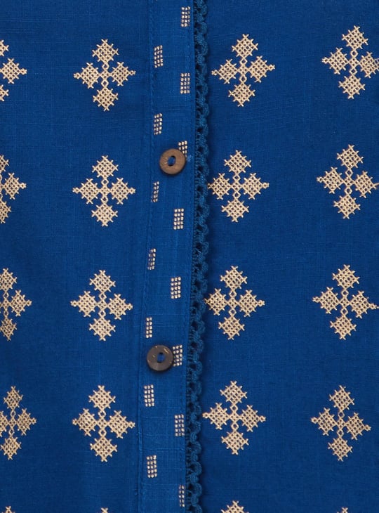 Women Foil Printed Straight Kurta