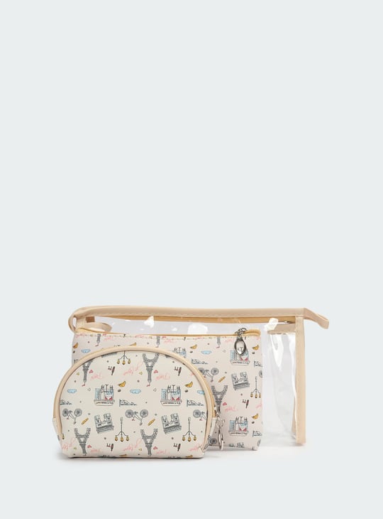 Women Printed Vanity Pouch - Pack of 3