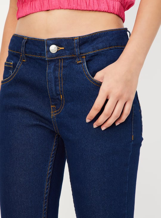 Girls Slim Fit Solid Jeans