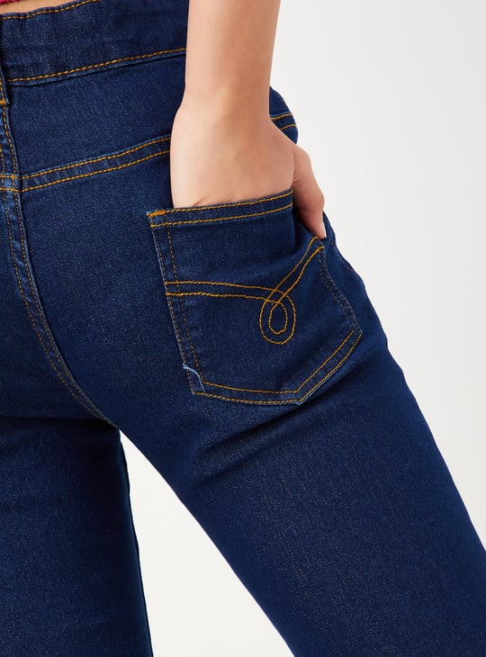 Girls Slim Fit Solid Jeans
