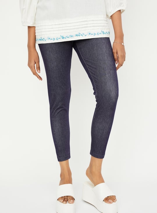 Women Solid Crop Jeggings